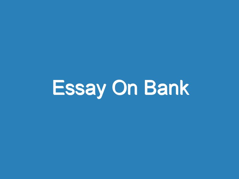 banking sector short essay