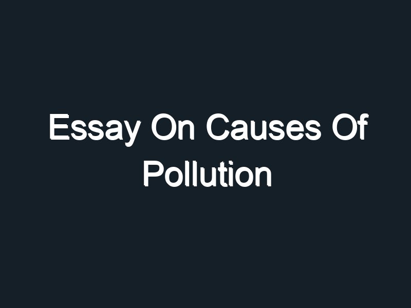 essay on causes and effects of pollution