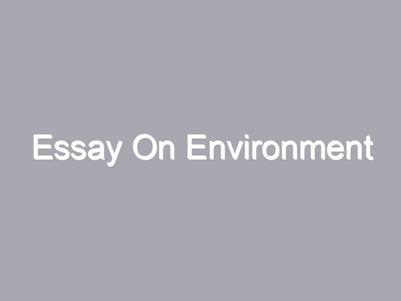 about environment in short essay