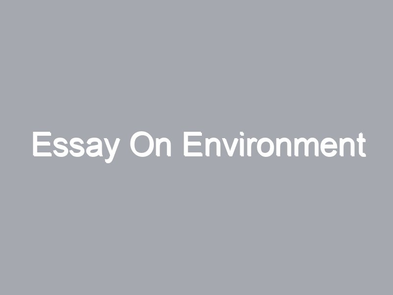 essay on environment around us