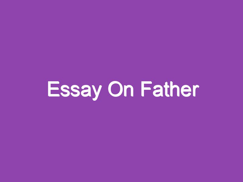 essay about fathers role