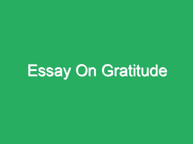 write an essay on gratitude