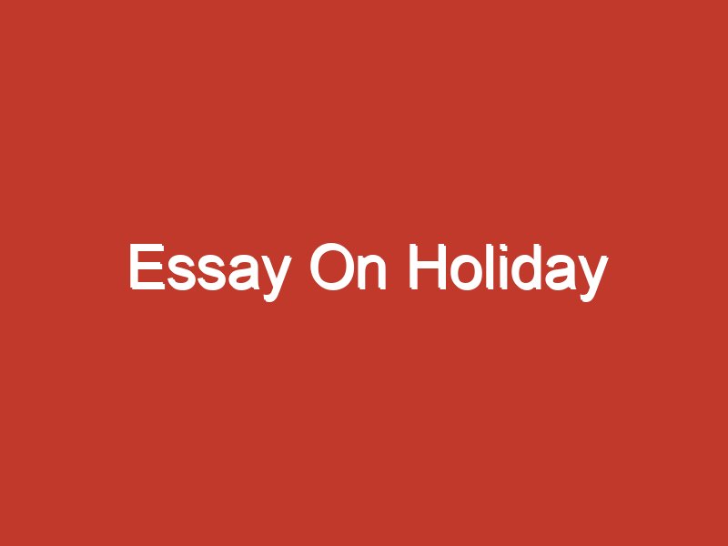 short essay about my holiday