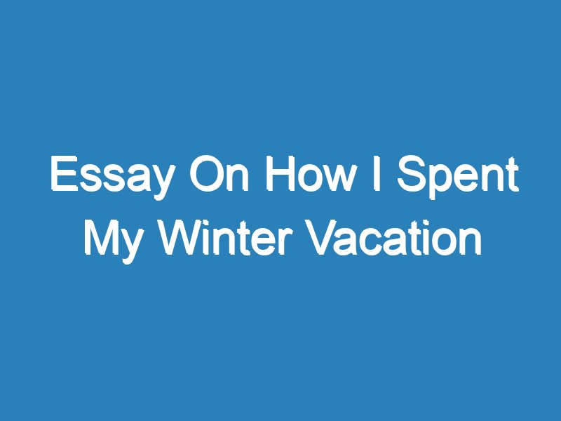 how you spend your winter vacation essay