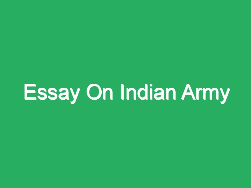 short essay on indian soldiers