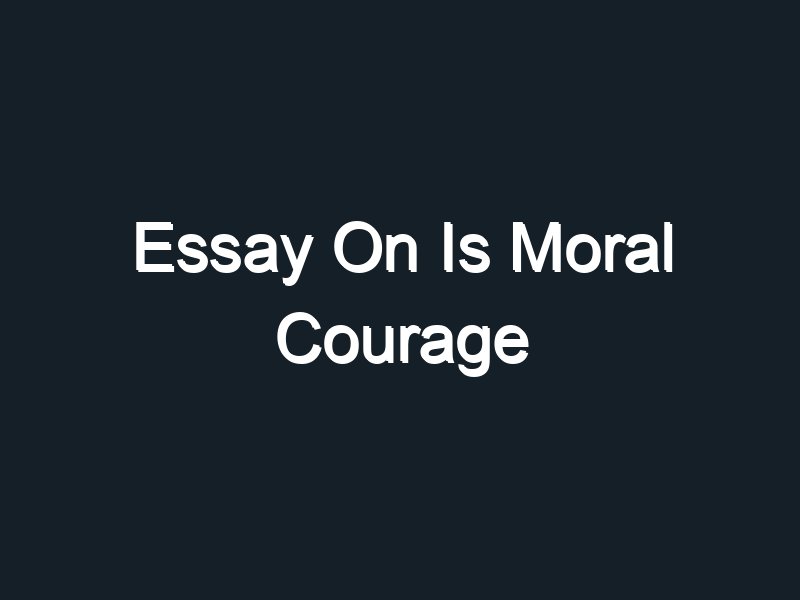 moral courage essay