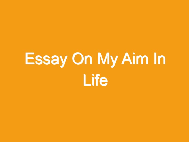essay aim in my life