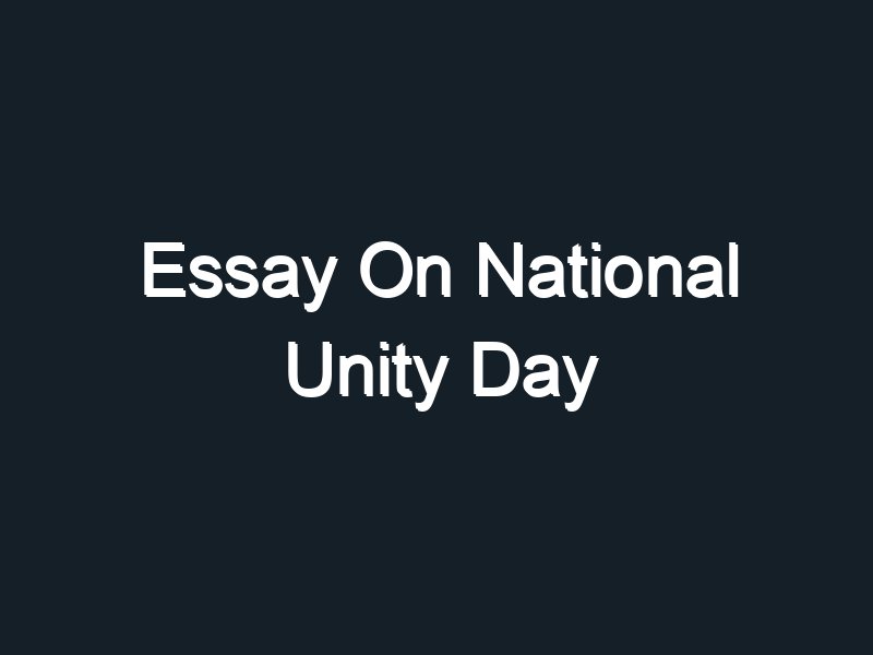 essay on unity day