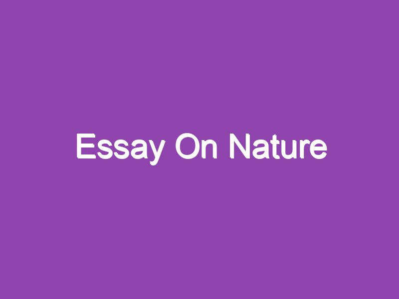 long essay on nature