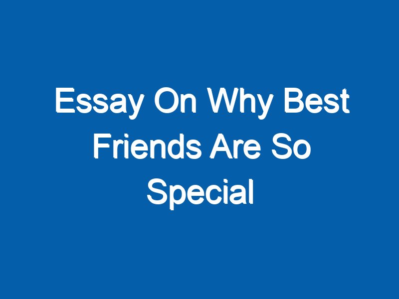 essay on why best friends are so special