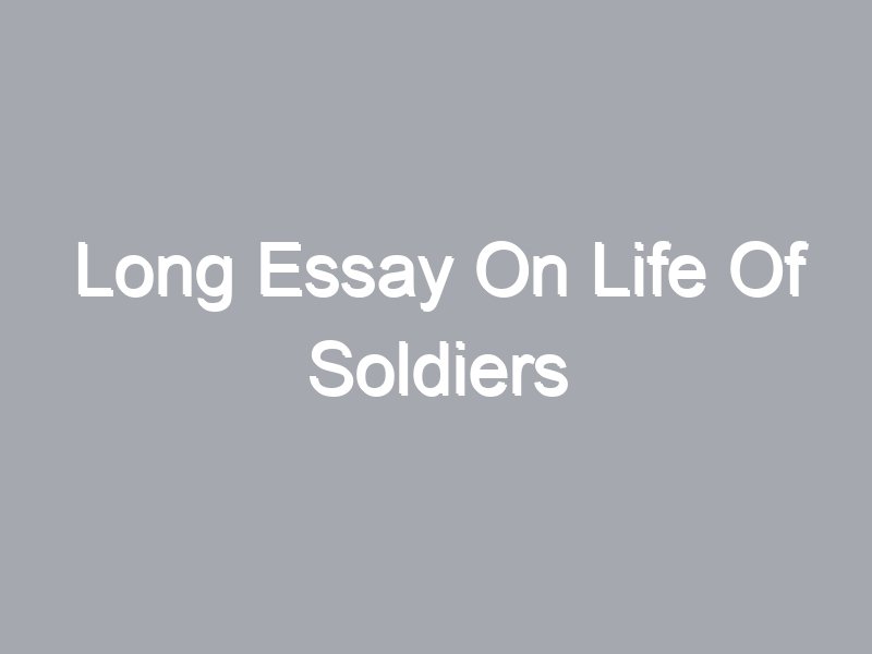 short essay on soldier
