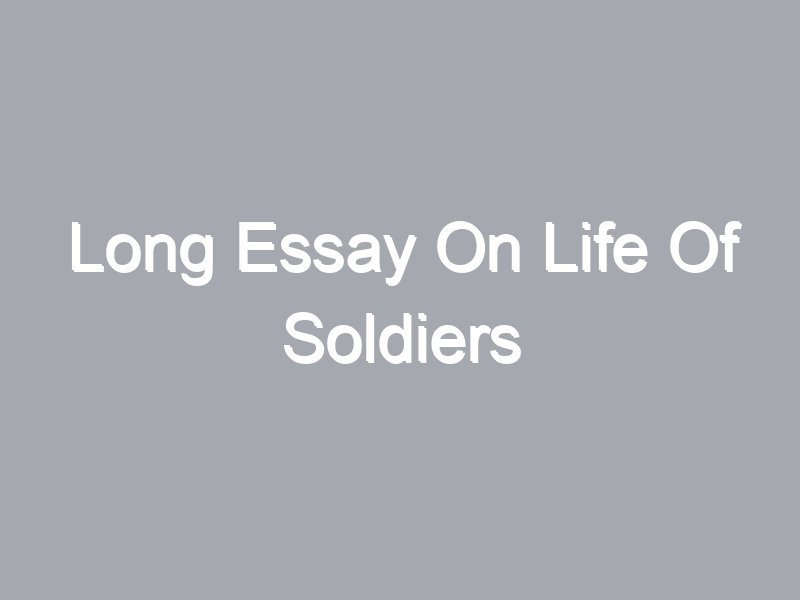 a short essay on soldier